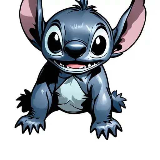 stitch cartoon character tattoo design idea
