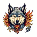 Wolf Phoenix tattoo design idea