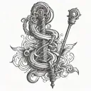 Rod Asclepius tattoo design idea