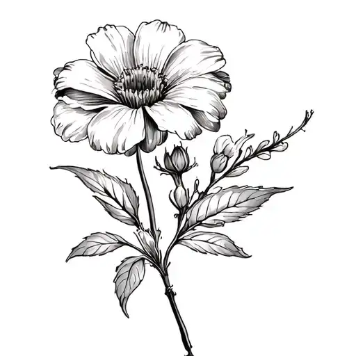 cosmo flower growing tattoo design idea