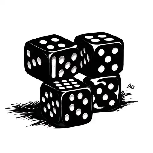 2 Dice classic look with 5 and 5 on each tattoo design idea