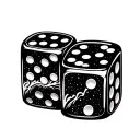 2 Dice classic look with 5 and 5 on each tattoo design idea