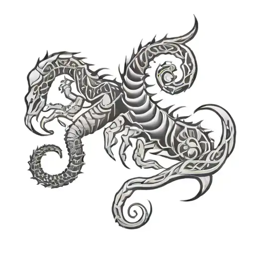 Scorpio and Capricorn symbol tattoo design idea