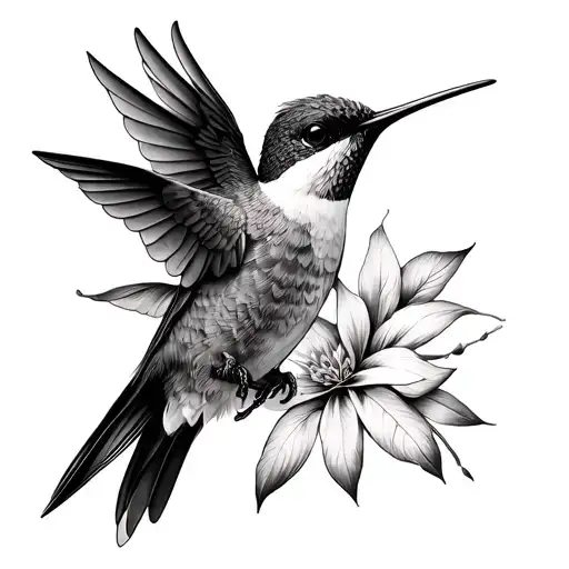 realistic humming bird tattoo design idea