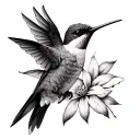 realistic humming bird tattoo design idea
