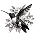 realistic humming bird tattoo design idea