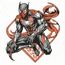spiderman2099 and batman beyond logo combined tattoo design idea