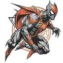 spiderman2099 and batman beyond logo combined tattoo design idea