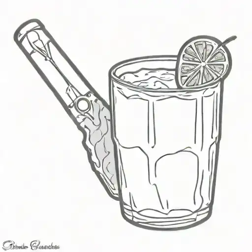 a mikes hard lemonade can that was shotgunned with a pocket knife tattoo design idea