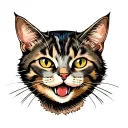 Cowboy cat tattoo design idea