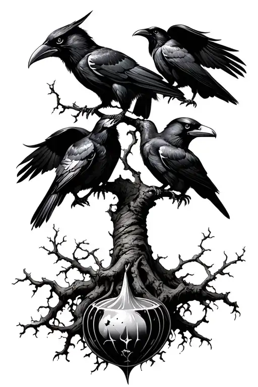ravens and a poison tree tattoo design idea