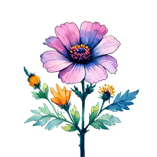 september and august birth flowers growing from one stem has to be small and thin lines only one of each flower small tattoo design idea