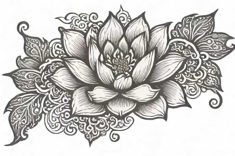 shanti Sanskrit script with a lotus flower tattoo design idea