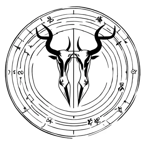 libra and taurus zodiac sign tattoo design idea