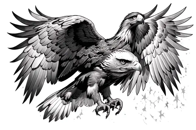 ultra realistic eagle tattoo design idea