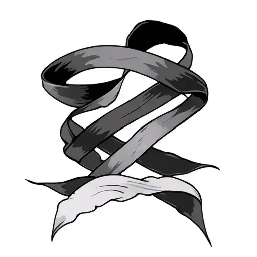 Ribbon laced into skin tattoo design idea