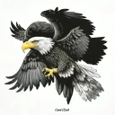 eagle flying tattoo design idea