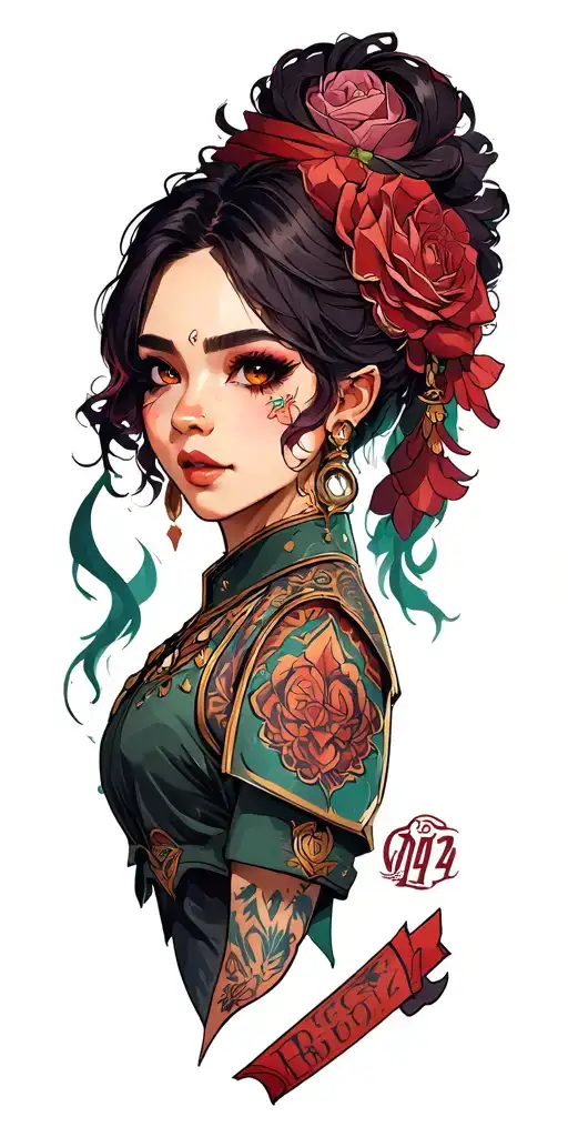 game characters tattoo design idea