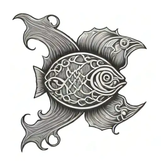 ichthys Christian fish symbol tattoo design idea