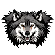 Wolf with a grin tattoo design idea