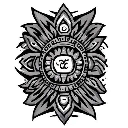 tribal aztec tattoo design idea