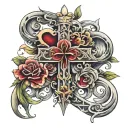 Christian and lorraine cross formed tattoo design idea