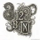 the date “12-03-2006” in roman numeral and underneath write in script “2:24 AM” tattoo design idea