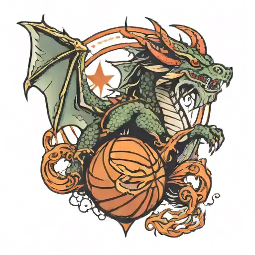 leo, dragon, basketball, jesus, girldad tattoo design idea