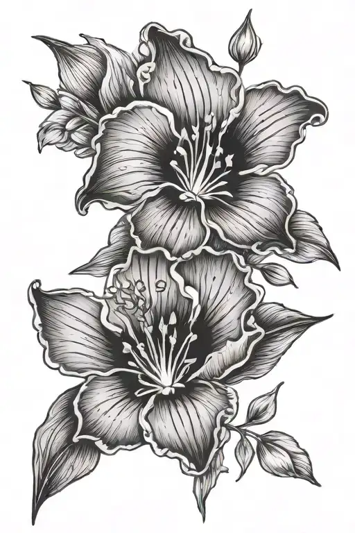 cosmo and sweet pea flower tattoo design idea