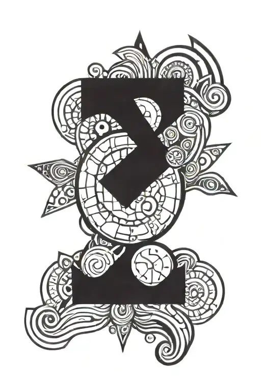 Time trapped in the positive and negative battery tattoo design idea