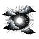 Clouds And Sun Rays tattoo design idea