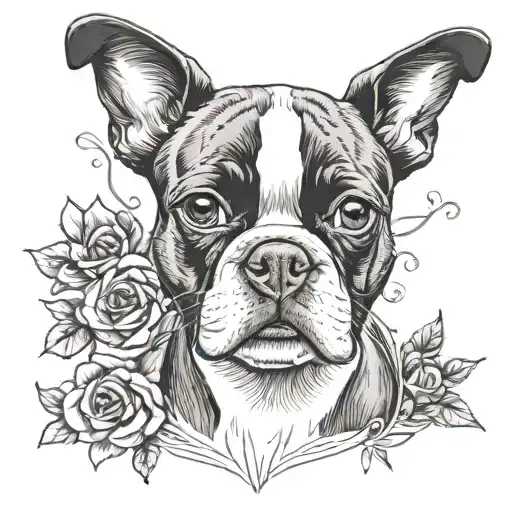 Boston Terrier tattoo design idea