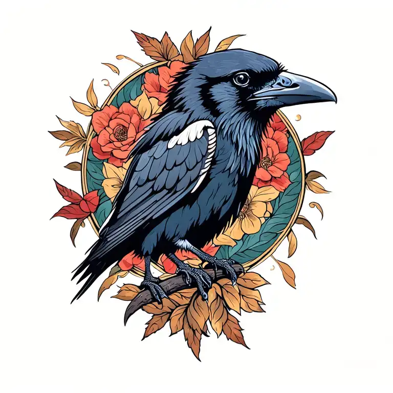 Raven tattoo design idea
