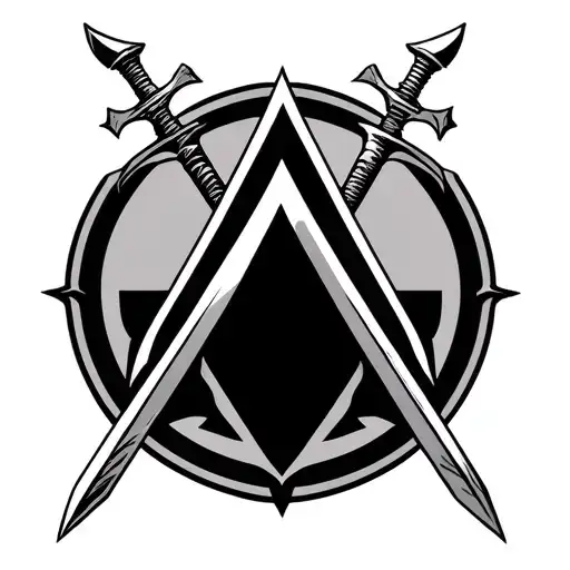 Core Symbol: The Brotherhood Trinity	•	Three swords, arranged in a downward-pointing triangle (tips facing center)	 tattoo design idea