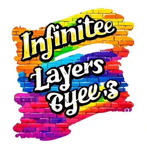 "Infinite Layers" rainbow grafitti brick wall tattoo design idea