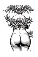 buttocks tattoo design idea
