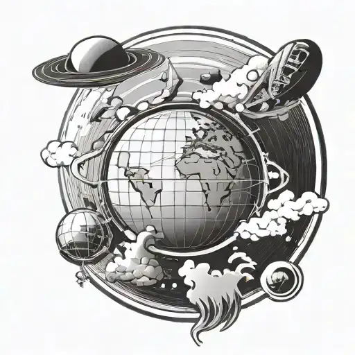 Flat Earth tattoo design idea