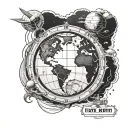 Flat Earth tattoo design idea