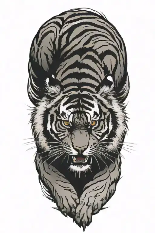 full body tiger tattoo design idea