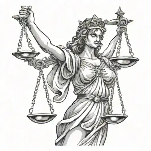 lady justice tattoo design idea