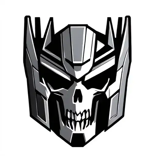 decepticon logo half skull tattoo design idea