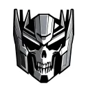 decepticon logo half skull tattoo design idea
