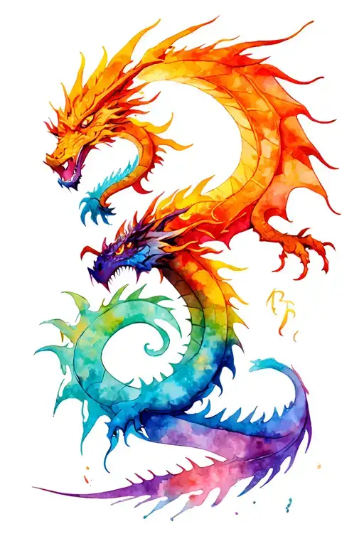 dragon and lord of the rings tattoo design idea