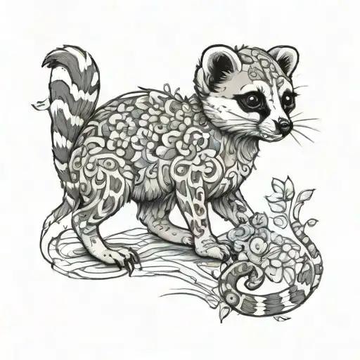 meerkat cross kitten hybrid creature combining tattoo design idea