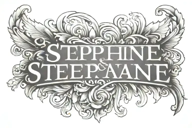 wife named Stephanie letters tattoo design idea