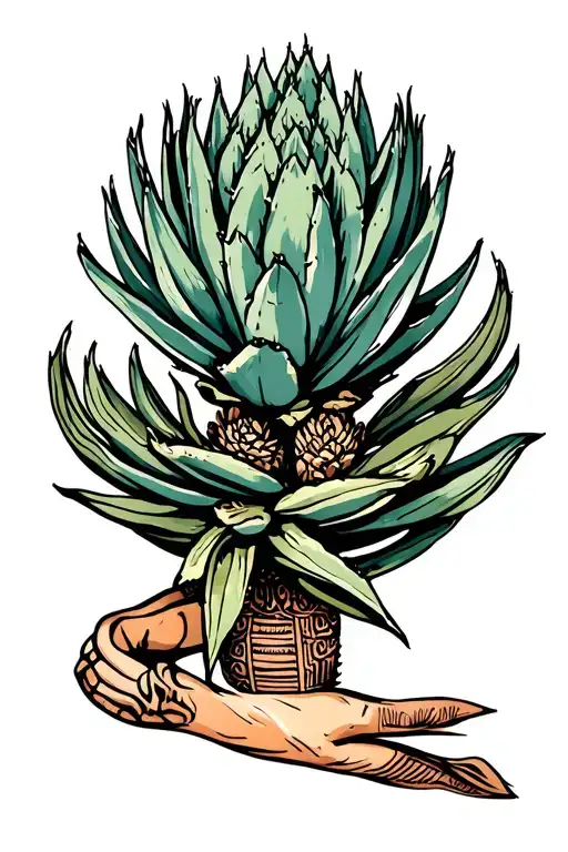 agave plant intertwined representing best friends girls tattoo design idea
