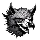 eagle wolf skull tattoo design idea