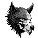 eagle wolf skull tattoo design idea