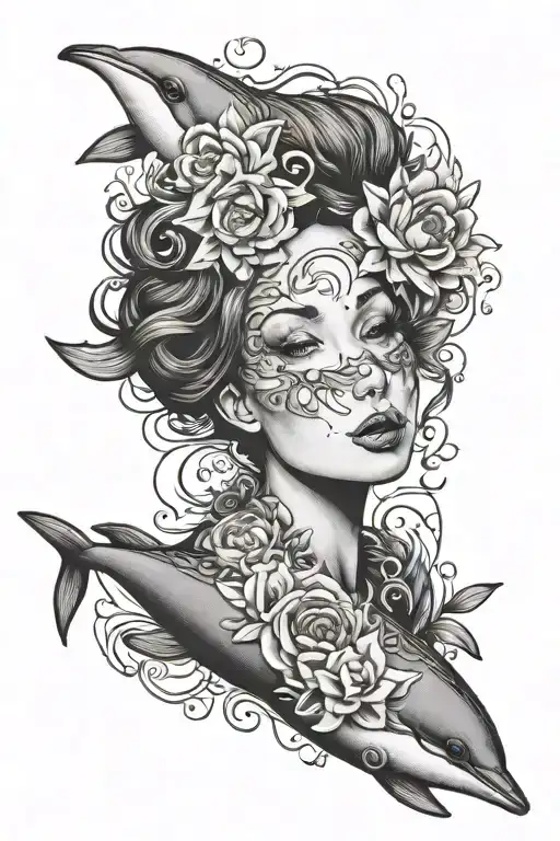 dolpin mum strong woman whose been through a lot reminder tattoo design idea