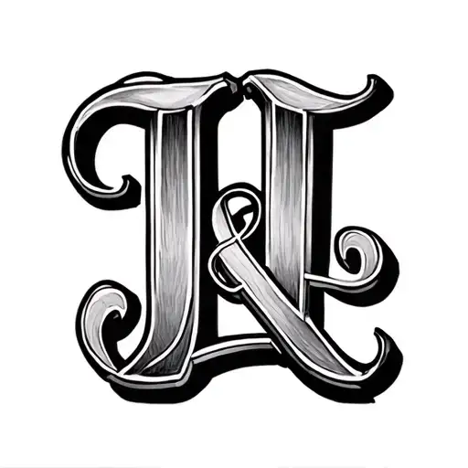 Draw the letters J-L & a m tattoo design idea